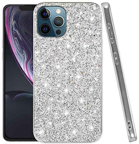 Kompatibel mit Schutzhülle iPhone 11 Pro Glitzer Silikon Stoßfest Schutzhülle iPhone 11 Pro TPU dünn Glitzer Schutz Case (Silber)