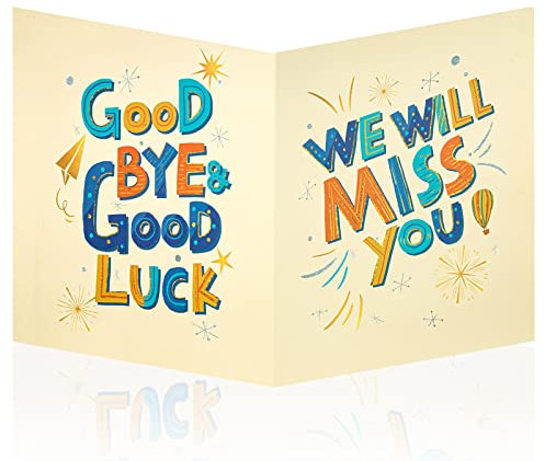 HOMANGA Jumbo-Grußkarte zum Abschied, 35 x 55 cm, Aufschrift Good Luck Office Signature Card, We Will Miss You Goodbye Card, Large Going Away Card for Colleague, Retirement, Going Away Gift for