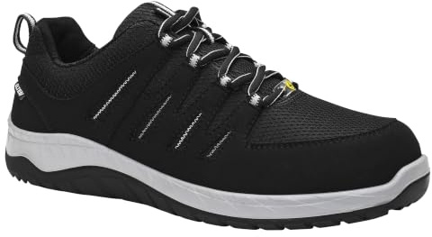 ELTEN Maddox W Black-Grey Low ESD S3S | Sicherheitsschuhe für Damen & Herren, Stahlkappe, leicht, atmungsaktiv