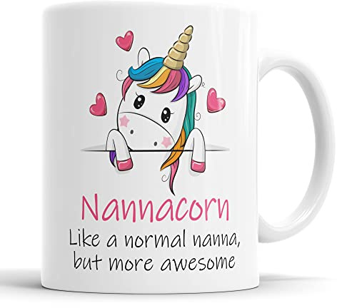 Nannacorn Mug Nanna Unicorn Cup for Fathers Day Birthday Christmas Funny Mug Present for Nanna