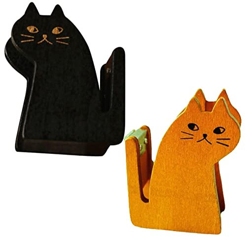 HAPINARY 2 Stücke Kreative Katzenförmige Klebebandabroller Klebebandhalter Zuhause Büro Schreibtisch Zubehör