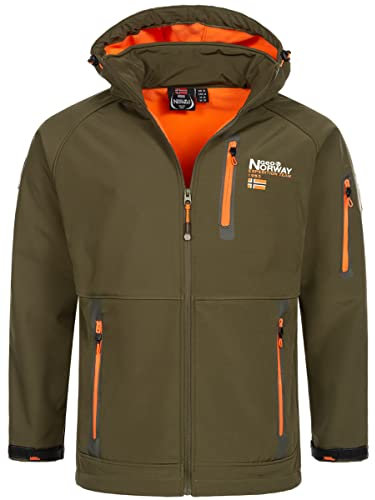 Geographical Norway Herren Herbst Winter Jacke Softshell Jacke Outdoor Regen Übergangs Jacke, Farbe:KAKI, Größe:L