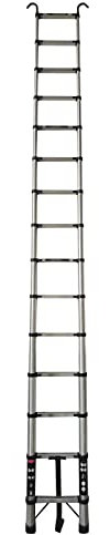 Telescopic ladder Pull-out ladder Fold-out ladder Multi-purpose Stainless steel 4.4m/14.5ft Ladder with with Roof Hook Kit