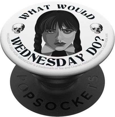 Wednesday What Would Wednesday Do? Skull Shaded Portrait PopSockets Klebender PopGrip