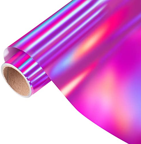 VINYL FROG Holographic HTV Vinyl Roll 12 x5ft Purple Metallic Heat Transfer Vinyl Iron on Vinyl Easy to Cut & Weed DIY Heat Press Design for T-Shirts, VF-HTV18-HPL