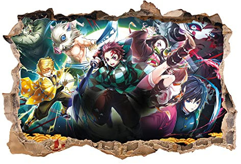 Dämonentöter-Tapete, Wandaufkleber, Kinderzimmer, Hintergrund-Wanddekoration, Anime-Poster, Aufkleber, Geburtstagsparty-Zubehör, Dekoration
