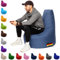 PATCH HOME Gamer Kissen & Lounge Sitzsack – befüllbar mit Reißverschluss, gefüllt mit Styropor, geeignet für In- & Outdoor. Perfekt als Gaming Sessel Sitzkissen (Blaugrau, Ø 65cm x Höhe 70cm Junior)