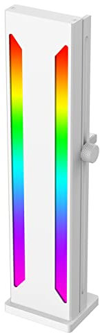 ASHATA Support de Support de Carte Graphique GPU, Support de Support de Carte Vidéo, Base Magnétique en Aluminium ARGB Support de GPU Réglable Coulissant 5V 3PIN Mâle 7,1 X 1,7 X 1,4 (Blanc)
