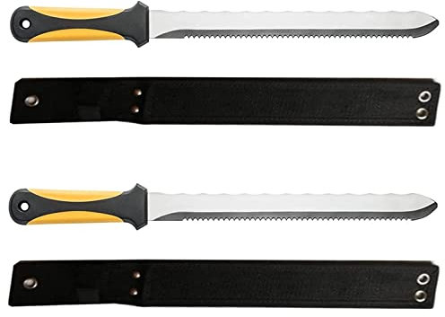 2 x Insulation Board Tool with Scabbard, Foam, Wool Cutting Tool 420mm Stainless, Saw RockWool (2YH)
