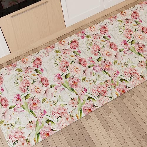 PETTI Artigiani Italiani - Teppich für Küche, rutschfest, waschbar, Läufer für Küche, Teppich, Küchenläufer, 52 x 280 cm, Design Shabby Pois, 100% Made in Italy