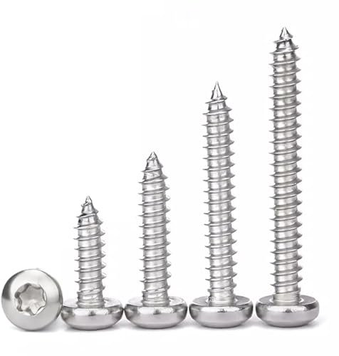 Drenky Holzschrauben Torx,50 Stück Selbstschneidende Schrauben M4x12mm Linsenkopfschrauben Holzschrauben Edelstahl A2 V2A Torx Schrauben M4 Vollgewinde für Holzteile