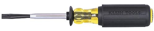 KLEIN TOOLS 6024K - Cacciavite a testa piatta con lama divisa da 1/4, azione di presa positiva, impugnatura a cuscino