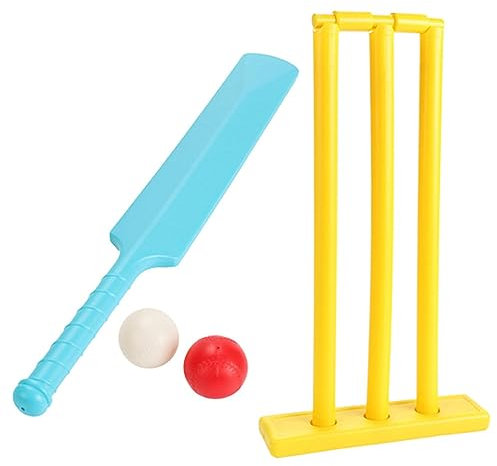 BESPORTBLE 1 Satz Krocket-Set Für Spielplatzbälle Für Erstbenutzer Cricket-stümpfe Mit Sockel Cricketschläger Mini Junge Spielzeug Cricket-Wicket Ballsportspiele Kind Mit Basis Tennis Plastik