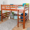 Hochbett 160 x 200 cm Easy Premium Line K23/n, Buche Massivholz Kirschfarben lackiert, teilbar