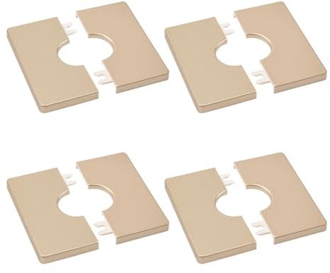 UFURMATE Pipe Wall Covers, 4Pcs ABS Plastics Square Escutcheon Plates Self-Adhesive Pipe Plate Covers Decorative Shower Pipe Covers for 28mm Diameter Pipe Tube Decoration (Gold)