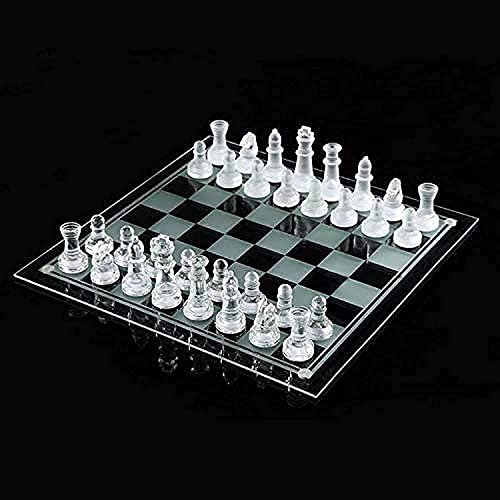 PhuNkz Juego de Ajedrez Ajedrez 25 25 cm Cristal de Cristal de Cristal Ajedrez de de Lucha de Lucha Medio de Alto Grado Juego de Ajedrez Internacional Juego de Ajedrez Internacional Plegable