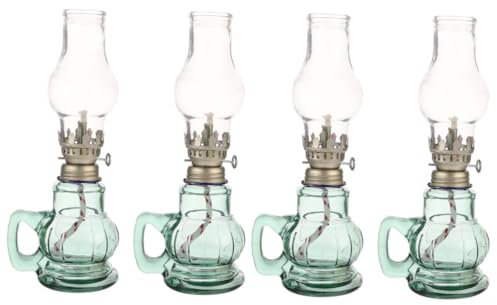 Warmhm 4 Stück Kerosinlampe öllampen für draußen schönebescherung schön bescherung Zentrales Dekorationselement Outdoor-Öllampe altmodisch Brenner Antiquität Docht schmücken Glas