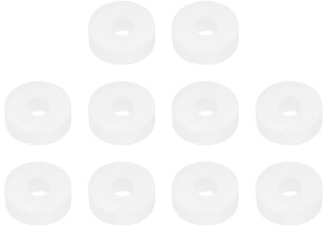 PATIKIL 10 Stück Silikon Gummi Unterlegscheiben, 12 x 4 x 4 mm (OD*ID*T) Gummispacer, Rund Gummidichtung, Schalldämpfung Gummiringe Flachdichtung für KFZ-Bereich, Motorradmontage, Weiß