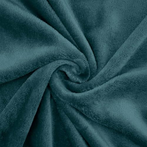 Wellness Fleece Stoff, kuschelig weicher Fleecestoff zum Nähen, petrol (Länge am Stück: ab 50cm / Breite: 150cm)