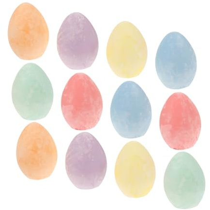 WOONEKY 12St Eierkreide Ostern-Graffiti-Kreide Gehwegkreide für Kleinkinder spaß the pleasure Outdoor-Spielset staubfreie Kreide farbige Tafelkreide Ei-Form Modell Spielzeug Calciumsulfat