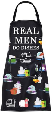 ENSIANTH Funny Real Men Do Dishes Aprons Dishes Apron Kitchen Apron for Washing Dishes Dishwasher Apron Men Housewarming Gifts (men dishes aprons)