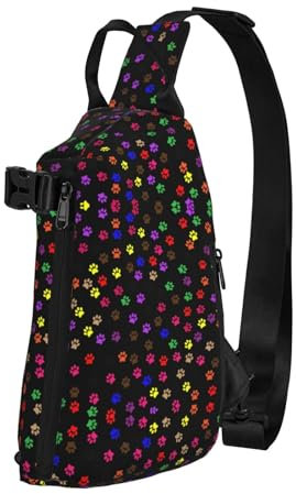Crossbody Pfotenabdruck Sling Tasche Unisex Tagesrucksack Verstellbarem Reise Daypack Für Outdoor, Pendeln, Studie