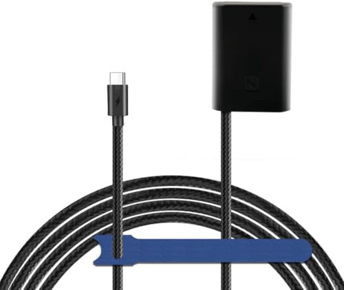 Cmaisa Braided Cable TYPE-C to NP-FZ100 FZ100 Dummy Battery for Sony a6600 a7C A7M3 A7RM3 A7RM4 A7SM3 a9 A9M2 FX3