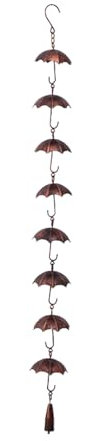 LEJIAJU Regenschirme, Regenkette, Wasserablauf, Dachrinnen für Gartendächer, Fallrohr, Windspiele, Dekorationen