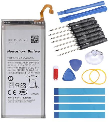 NEWASHAN Batterie EB-BJ800ABE Compatible avec Samsung Galaxy J6 SM-J600F J600FN J600G J8 (2018) SM-J810 A6 (2018) SM-A600F Téléphone Portable Smartphone Li-ION Accu Piles 3,85V 3000mAh avec Kit Outils