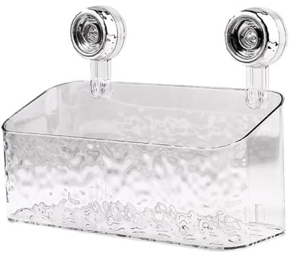 Estantería con Ventosa para Ducha y Cocina - Organizador Transparente Autoadhesivo para Baño - Cesta de Almacenamiento