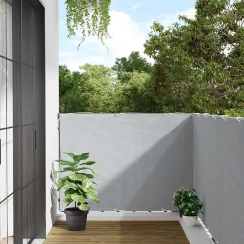 Keyroto Paravent für den Garten, grau, 400 x 120 cm, aus PVC, Sichtschutz für den Balkon, Sichtschutz für den Außenbereich, Garten