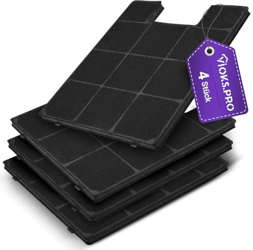 Viоks.pro 4x Filter für Dunstabzugshaube Umluft Ersatz für Amica Aktivkohlefilter Dunstabzugshaube KF 17141 KF 17147 OKC 623 S - Filter Abzugshaube Kohlefilter für Dunstabzugshauben Aktivkohle Filter