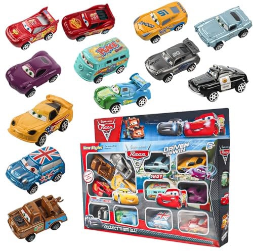 JWTRSVTY 12PCS Cars Spielzeug, Kleine Fahrzeuge für Kinder, Cars Autos, Spielzeugauto Set, Mini Cars Spielzeug Fur, Geburtstagsgeschenke Für Mädchen Jungen Ab 3 Jahren