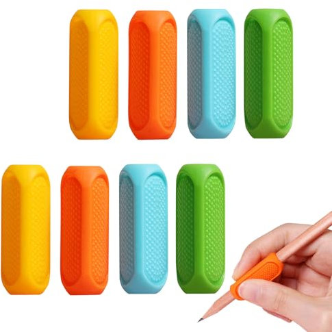 Zovator 8 PCS Aid for Pen Kids Ergonomic Writing, Silicone Pencil Grips for Kids Grips Pencil Writing Handwriting Ergonomic Writings Aid Grip for Children Adults Righties and Lefties