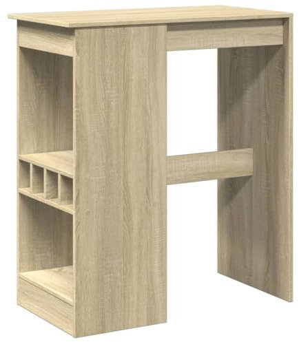 vidaXL Mesa Alta con estantes Madera Roble Sonoma 90x47,5x103,5 cm, Mesa Alta de Bar, Mesa de Bar de Cocina, Mesa Alta, Mesa de Pub, Mesa Alta