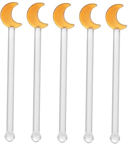 PHENOFICE 5pièces Mélangeur Verre pour Cocktail Vin Et Café Lot de Bâtonnets à Mélanger Réutilisables pour Bar Maison Thé Et Boissons