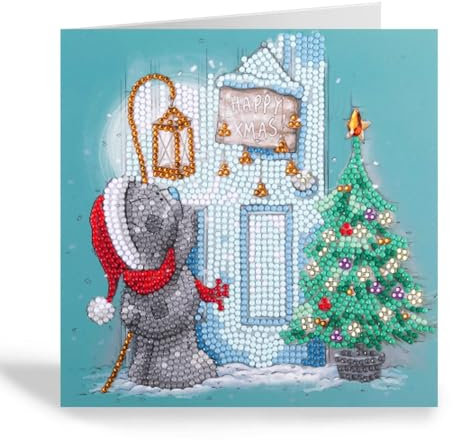 CRYSTAL ART Happy Xmas! Tatty Teddy Card 18x18cm