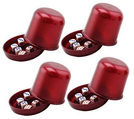 BESTonZON 4 Juegos De Vasos De Dados Gruesos Vasos De Colores Vasos Apilables De Dados Vasos De Dados De Barra Vasos De Dados De Backgammon Vasos para Agitar Dados Agitador De Dados