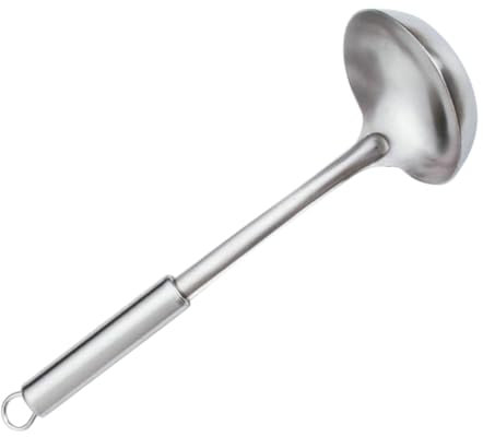 Ciieeo Stainless Steel Soup Ladle Long Handle Heavy Duty 304 Cooking Utensil Heat-Resistant Kitchen Gadget for Home Cooking and Restaurant Use