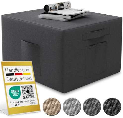 ELONEO Husse für Klappmatratze 90x200x15 cm, mit Seitentaschen, waschbar, Schonbezug für Gästematratze, Macht die Faltmatratze zum modernen Sitzhocker, anthrazit
