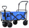 Bollerwagen Handwagen, Outdoor Folding Utility Wagon Outdoor Utility Wagon Klappbarer Campingwagen Gartentransportwagen Verstellbarer Griff Gartenwagen Strandwagen(Blue)