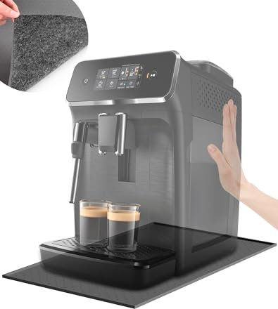 Unterlage Kaffeemaschine Matte Kaffeevollautomat Silikonmatte mit Rand Filz Leichte Gleiten Wasserdicht Silikonunterlage Airfryer Coffee Mat für De Longhi Magnifica Philips LatteGo, 48x30cm,Grau