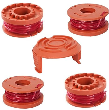 4+1 Stück Rasentrimmer-Spulenschnur,Ersatz Rasentrimmer Spule,Rasentrimmer Faden,Kompatibel mit Worx Rasentrimmer,ersetzen Sie CGT183A CGT18LA1 WG180 WG150 WG152 WG153 WG163 WA0010