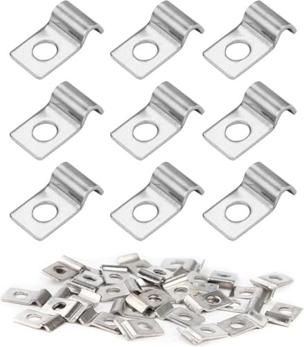 (3mm)fermacavi muro 50 Pezzimorsetto per Tubi Acciaio Inox 304 Spessorato Ferma Cavi Elettrici Fermacavi Muro Foro Singolo a U Morsetti Tubi Per il Fissaggio di Cavi, Fili e Tubi
