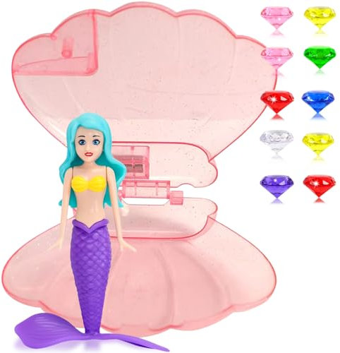 Tauchspielzeug für Kinder Meerjungfrau mit Rosa Muschel & Gem,Tauchen Meerjungfrauen Sinkers Schwimmbad Spielzeug,Tauchspiele Schulung Kindergeschenke,Schwimmbad Zubehör Mermaid Pool Toy Shell