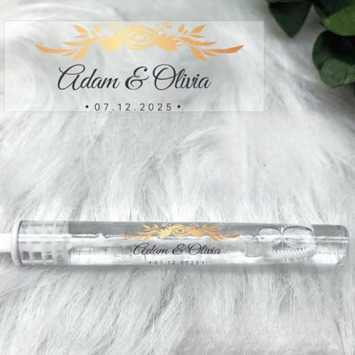 Personalisierte Seifenblasen-Aufkleber, personalisierte Hochzeitsaufkleber (6,5,7 x 2 cm)