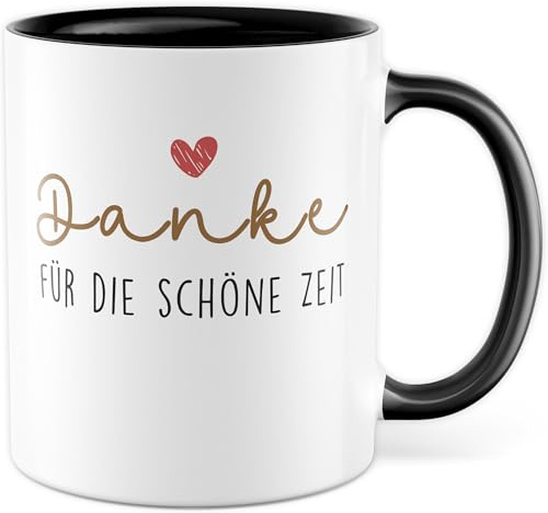 Tasse Dankeschön mit Spruch Geschenk Danke für die schöne Zeit Kaffeetasse Danke Sagen Danken Kollege Abschied, Geschenkidee Rente Renteneintritt Jobwechsel Kollegin Pension Kaffee-Becher