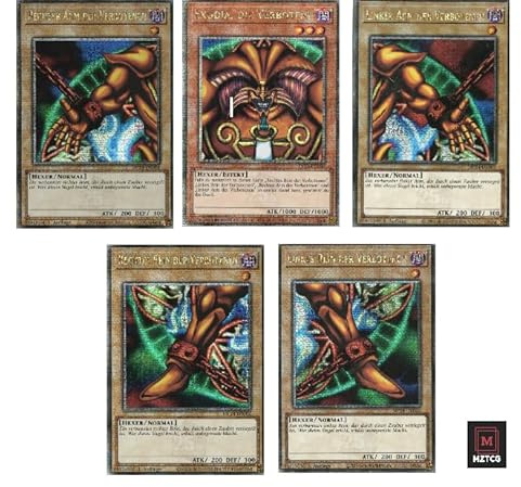 Exodia, die Verbotene - komplettes Set - Quarter Century Secret Rare - Deutsch - Limitierte Auflage - 25th Anniversary Tin - mit MZTCG Versandschutz Yugioh