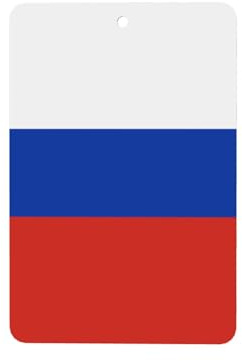 Phayah Rechteckige Auto-Lufterfrischer-Karten 4 Stück russische Flaggen-Muster, Auto-Aromatherapie-Tabletten zum Aufhängen, Duftkarte – Lavendelduft