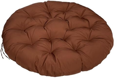 Rattanstuhl mit Kissen, um 360° drehbar, bequemer Garten- und Balkonstuhl, modernes Design, Kaffeefarbe, 60 x 60 cm, perfekt für die Entspannung im Wohnzimmer